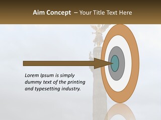 A Statue On Top Of A Pillar With A Golden Angel On Top PowerPoint Template