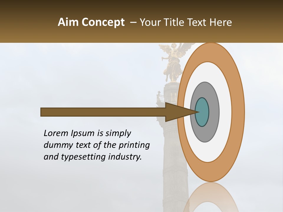 A Statue On Top Of A Pillar With A Golden Angel On Top PowerPoint Template