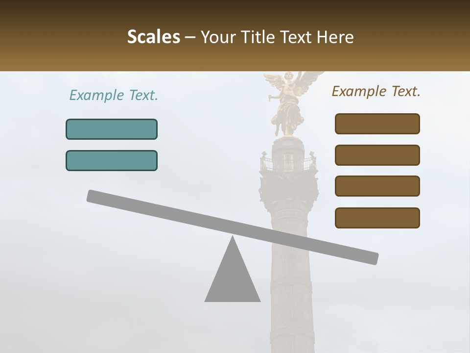 A Statue On Top Of A Pillar With A Golden Angel On Top PowerPoint Template