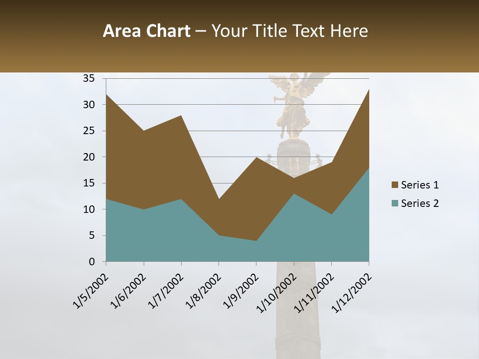A Statue On Top Of A Pillar With A Golden Angel On Top PowerPoint Template