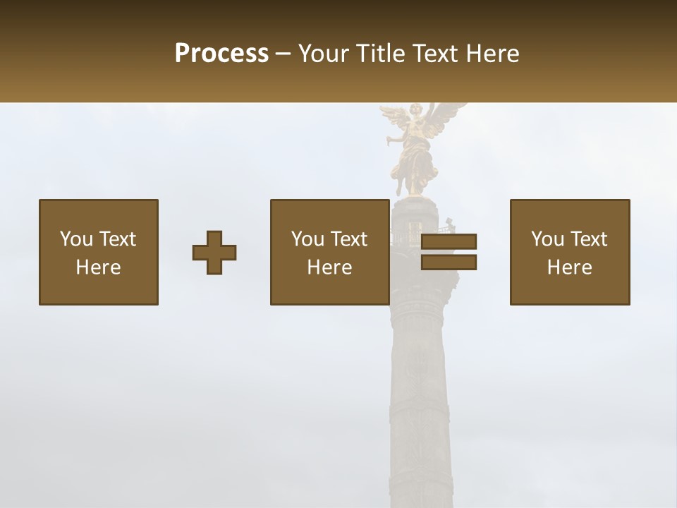 A Statue On Top Of A Pillar With A Golden Angel On Top PowerPoint Template