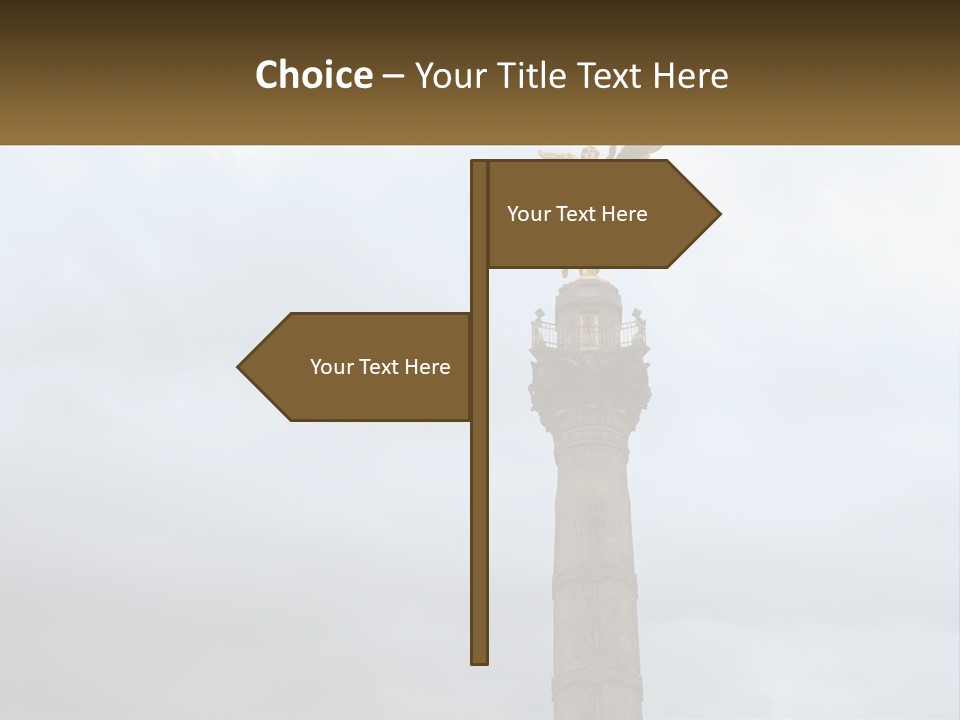 A Statue On Top Of A Pillar With A Golden Angel On Top PowerPoint Template