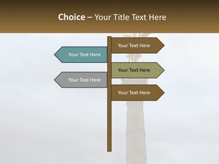 A Statue On Top Of A Pillar With A Golden Angel On Top PowerPoint Template