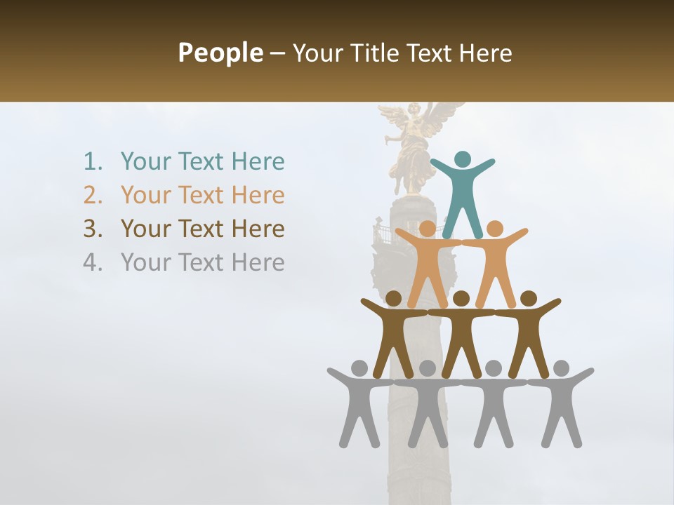 A Statue On Top Of A Pillar With A Golden Angel On Top PowerPoint Template