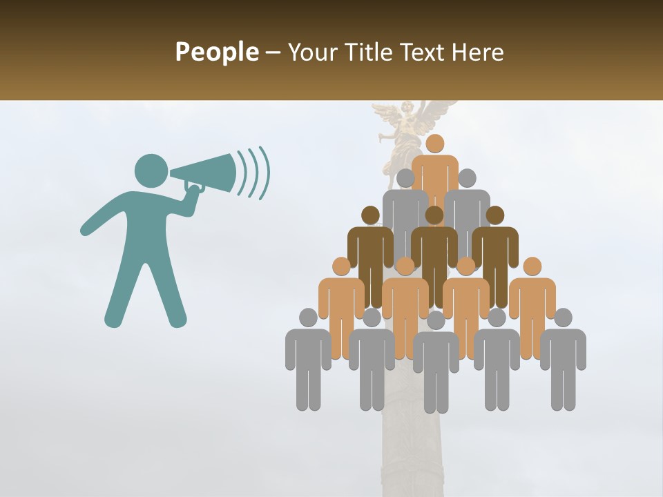 A Statue On Top Of A Pillar With A Golden Angel On Top PowerPoint Template
