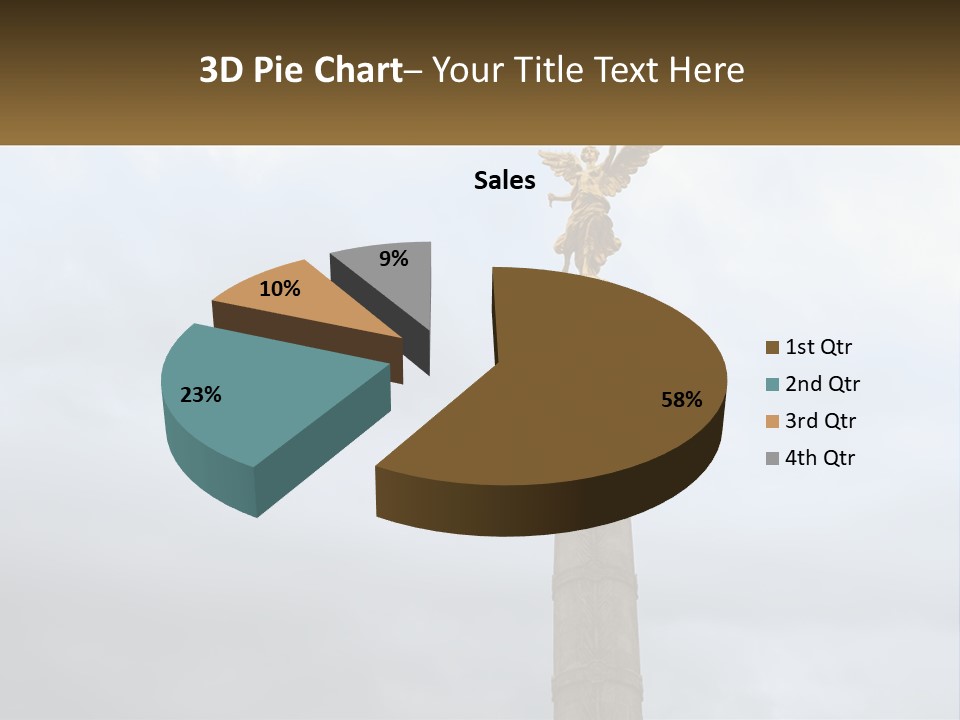A Statue On Top Of A Pillar With A Golden Angel On Top PowerPoint Template
