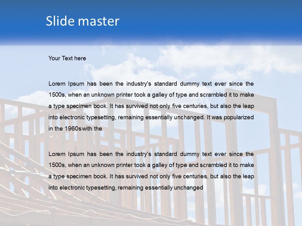 A House Under Construction With A Blue Sky In The Background PowerPoint Template