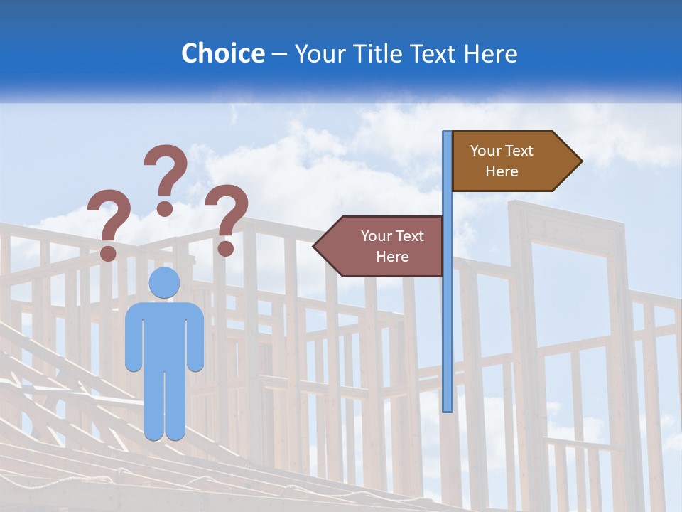 A House Under Construction With A Blue Sky In The Background PowerPoint Template