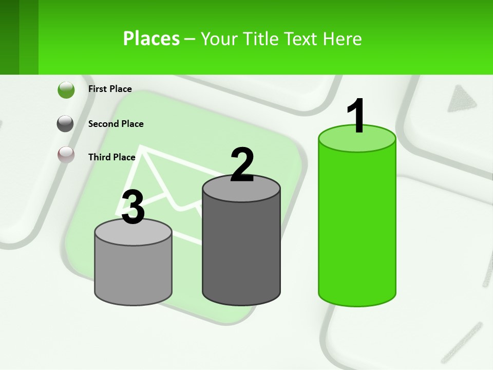 A Computer Keyboard With A Green Email Button On It PowerPoint Template