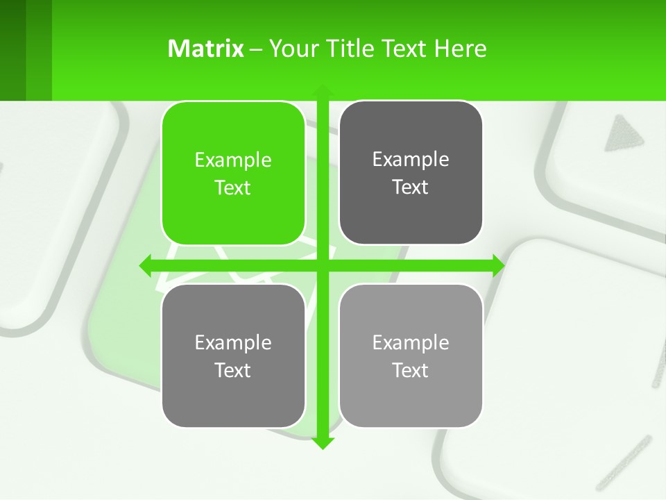 A Computer Keyboard With A Green Email Button On It PowerPoint Template