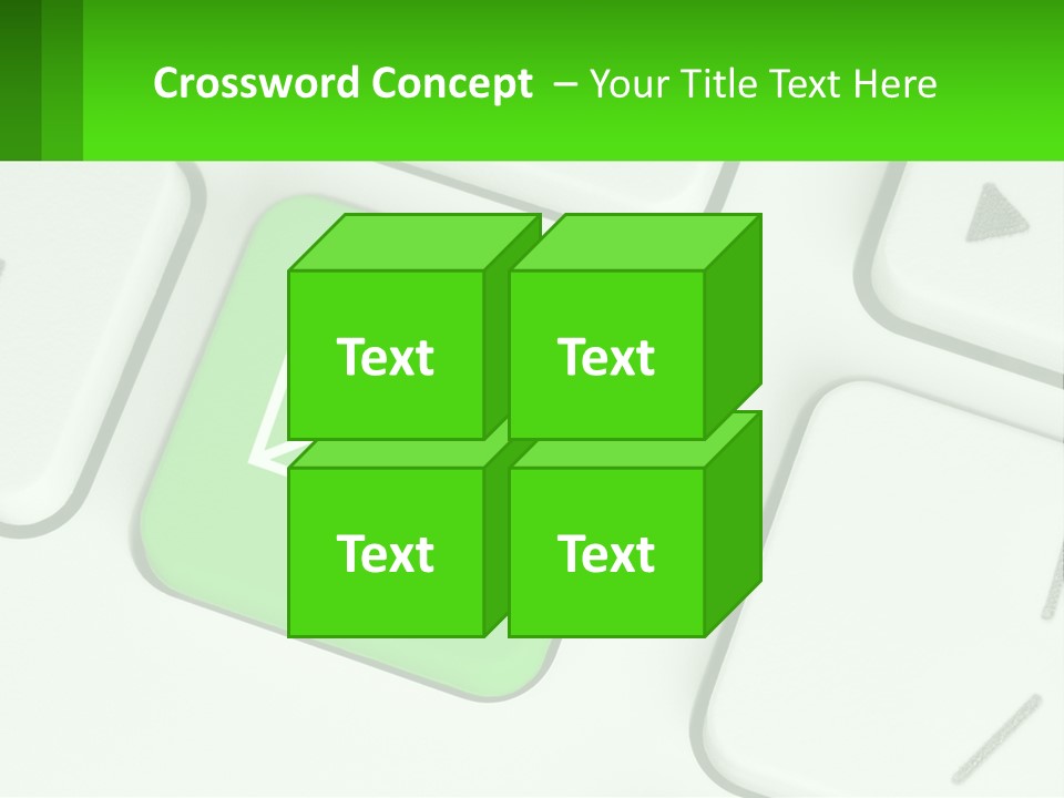 A Computer Keyboard With A Green Email Button On It PowerPoint Template