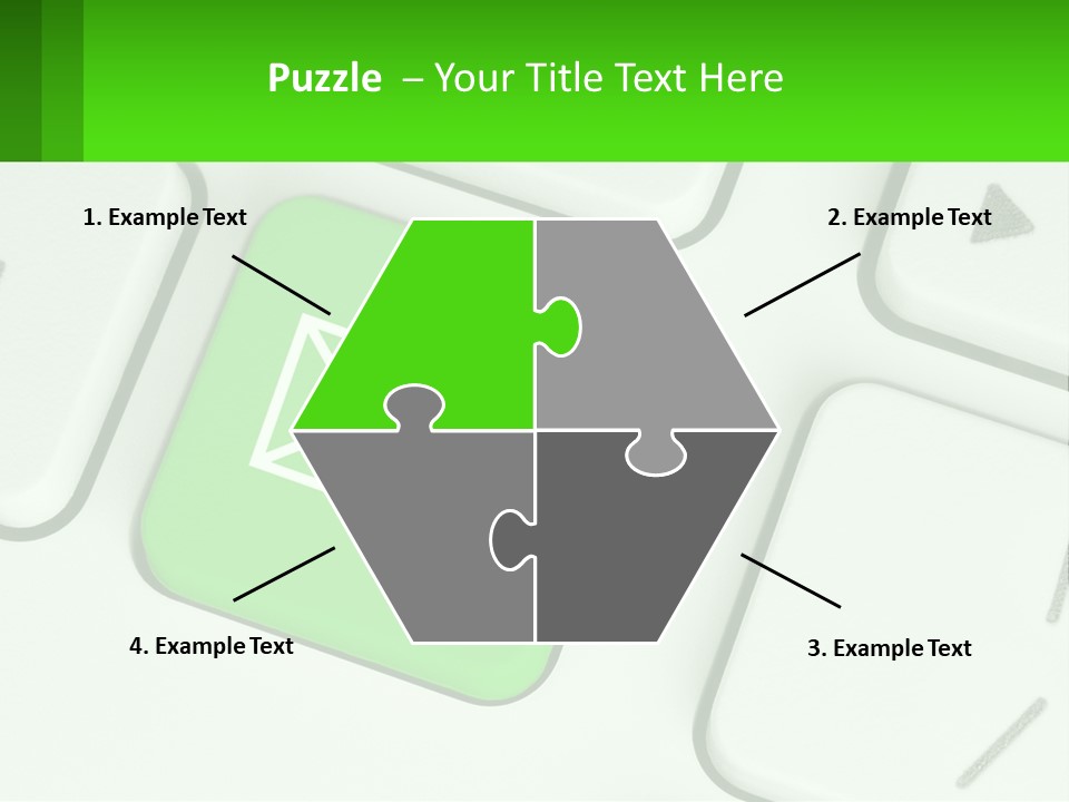 A Computer Keyboard With A Green Email Button On It PowerPoint Template