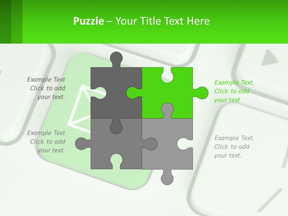 A Computer Keyboard With A Green Email Button On It PowerPoint Template