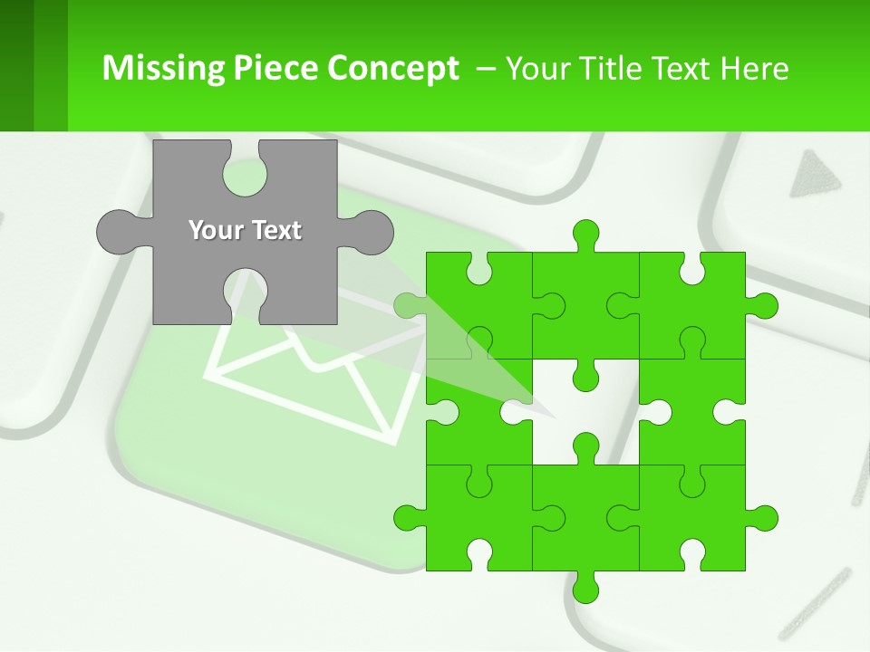 A Computer Keyboard With A Green Email Button On It PowerPoint Template