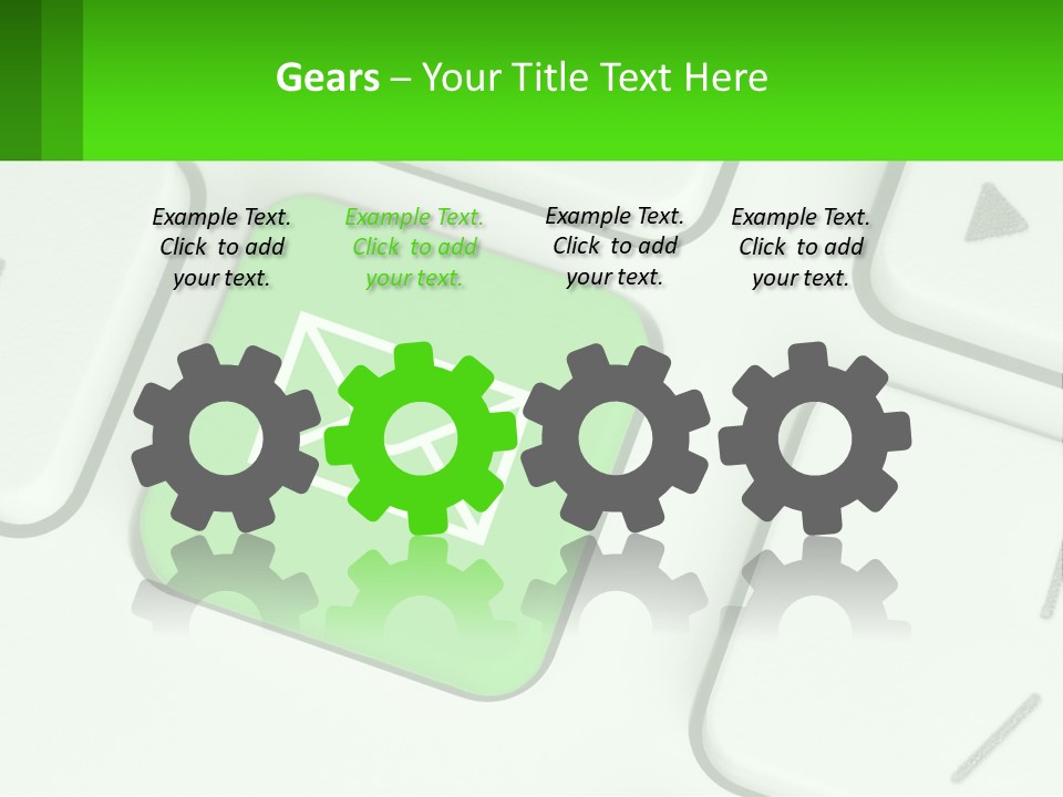 A Computer Keyboard With A Green Email Button On It PowerPoint Template