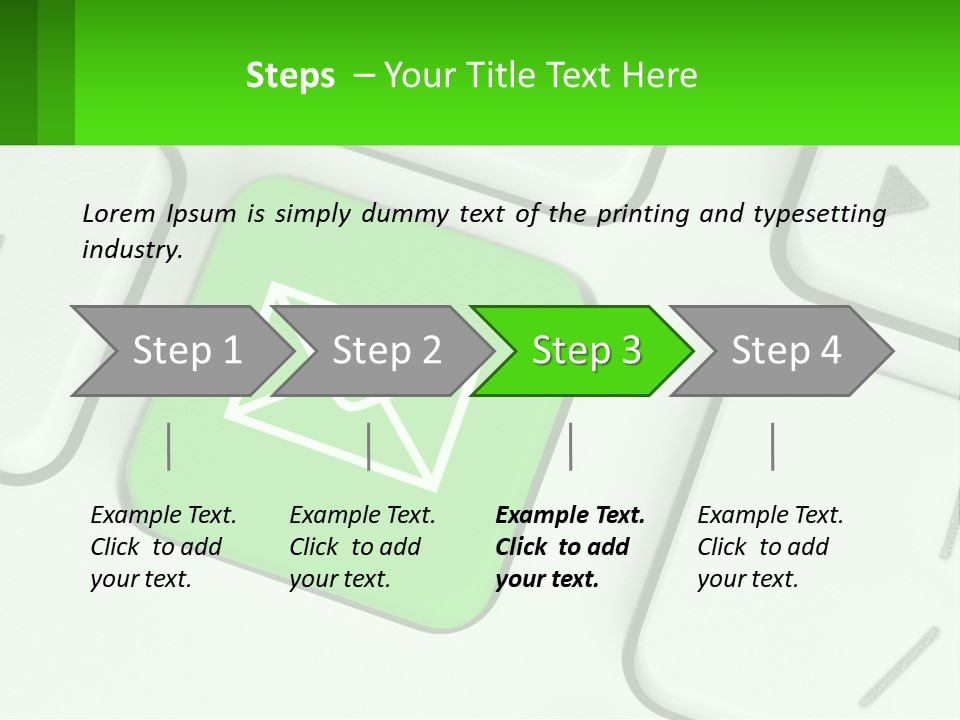 A Computer Keyboard With A Green Email Button On It PowerPoint Template