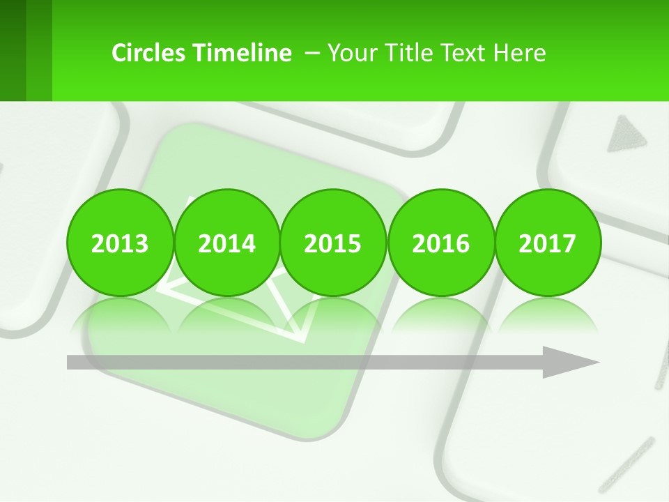 A Computer Keyboard With A Green Email Button On It PowerPoint Template