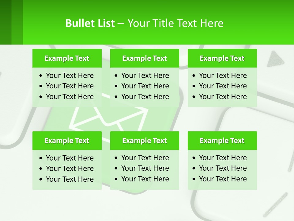 A Computer Keyboard With A Green Email Button On It PowerPoint Template