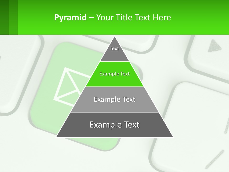 A Computer Keyboard With A Green Email Button On It PowerPoint Template