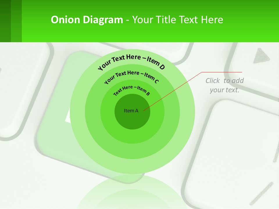 A Computer Keyboard With A Green Email Button On It PowerPoint Template