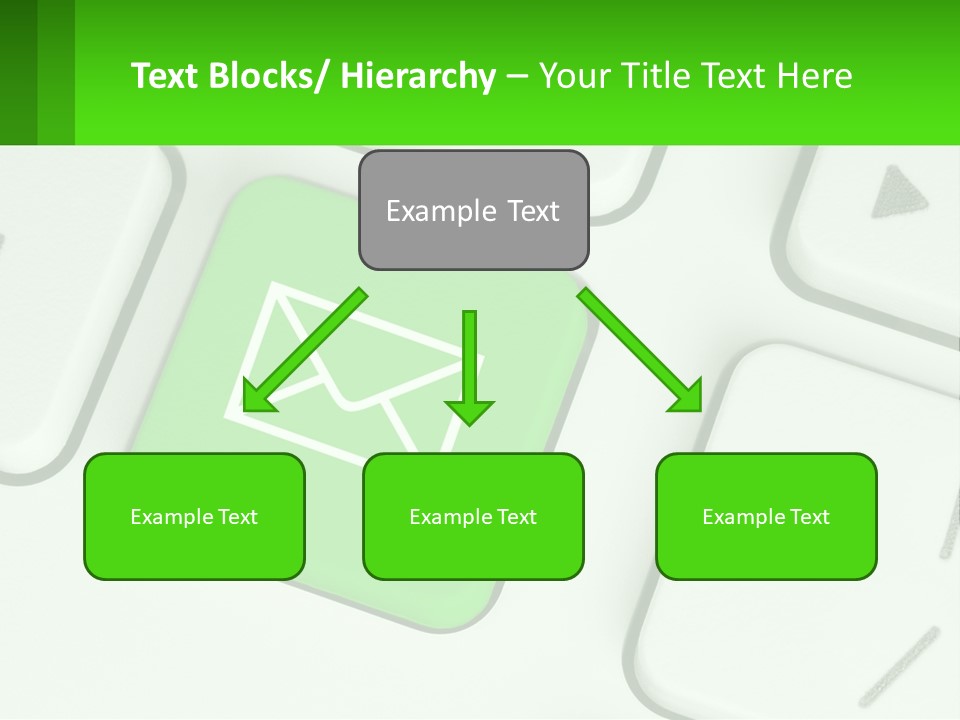 A Computer Keyboard With A Green Email Button On It PowerPoint Template