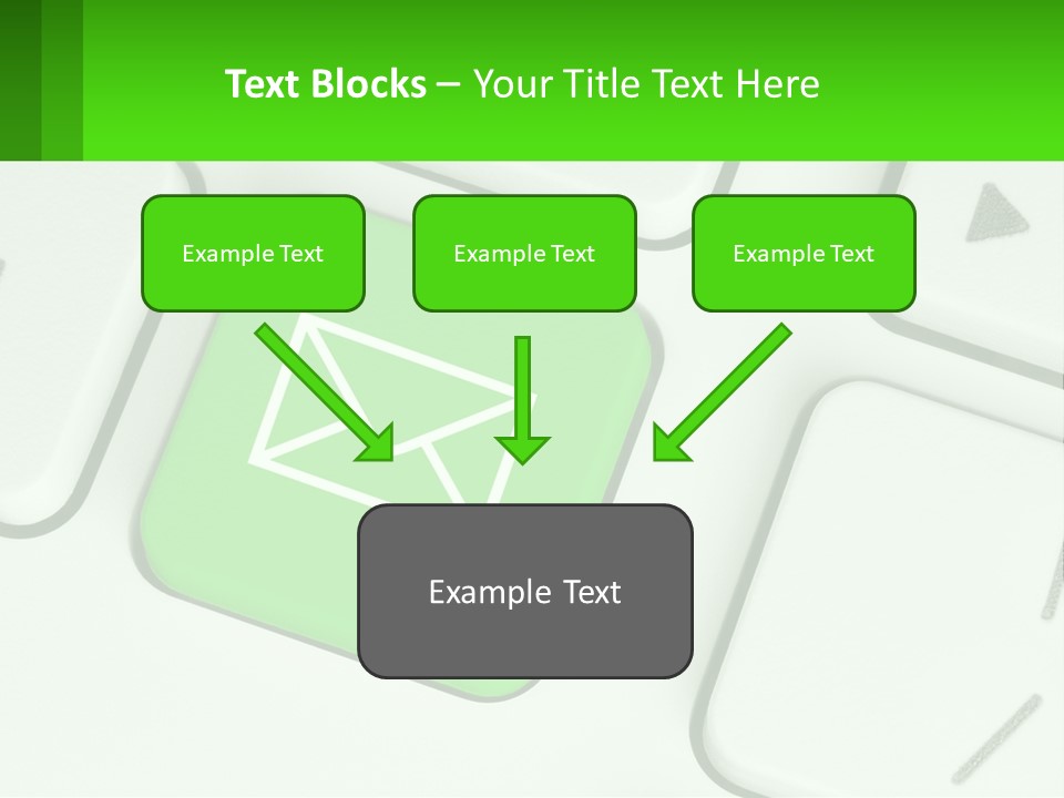 A Computer Keyboard With A Green Email Button On It PowerPoint Template