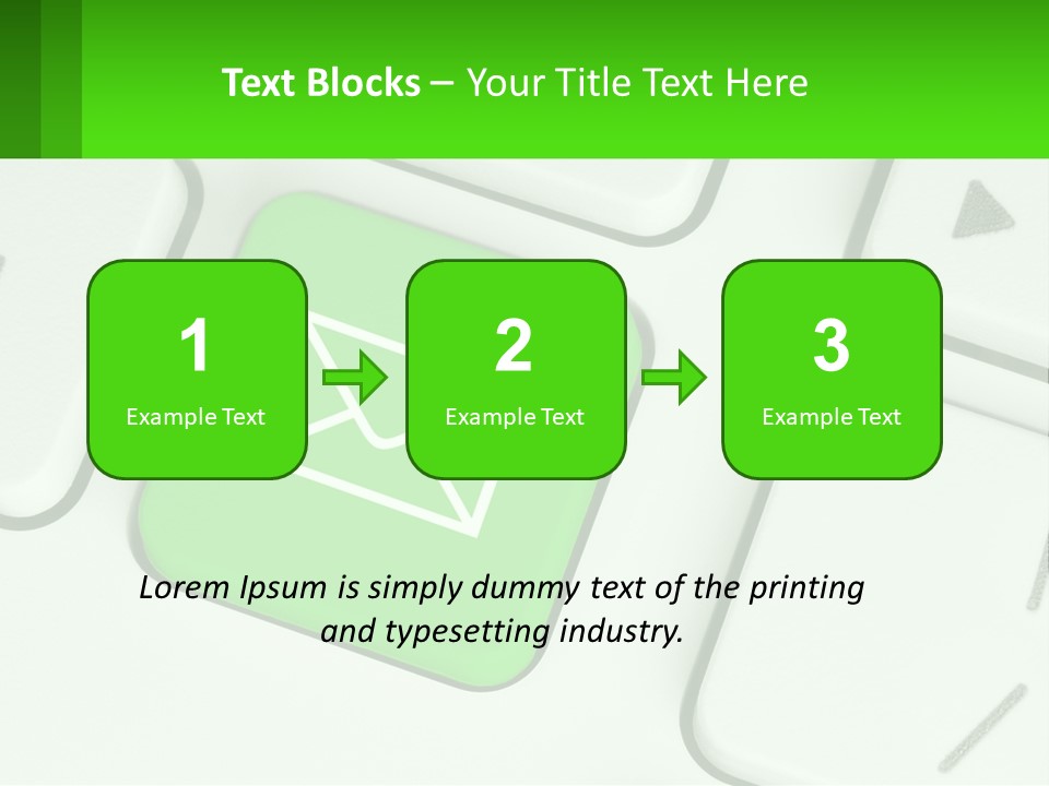 A Computer Keyboard With A Green Email Button On It PowerPoint Template