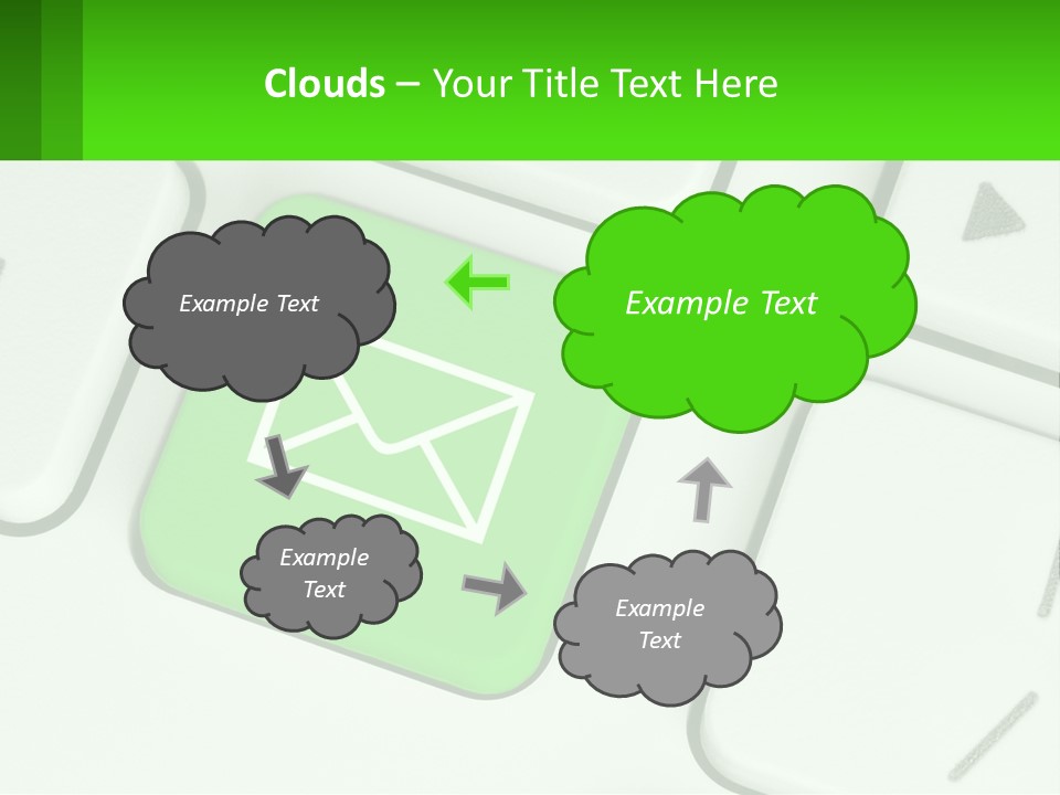 A Computer Keyboard With A Green Email Button On It PowerPoint Template