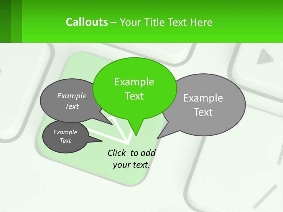 A Computer Keyboard With A Green Email Button On It PowerPoint Template