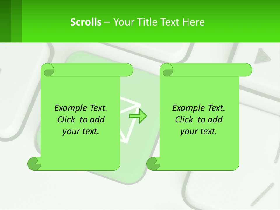 A Computer Keyboard With A Green Email Button On It PowerPoint Template