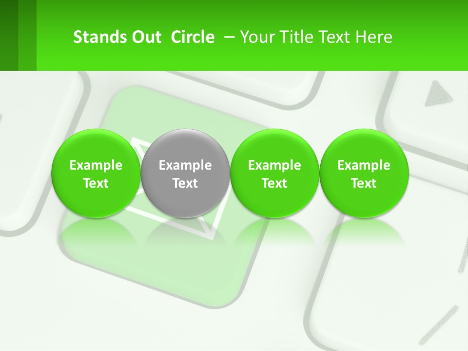 A Computer Keyboard With A Green Email Button On It PowerPoint Template