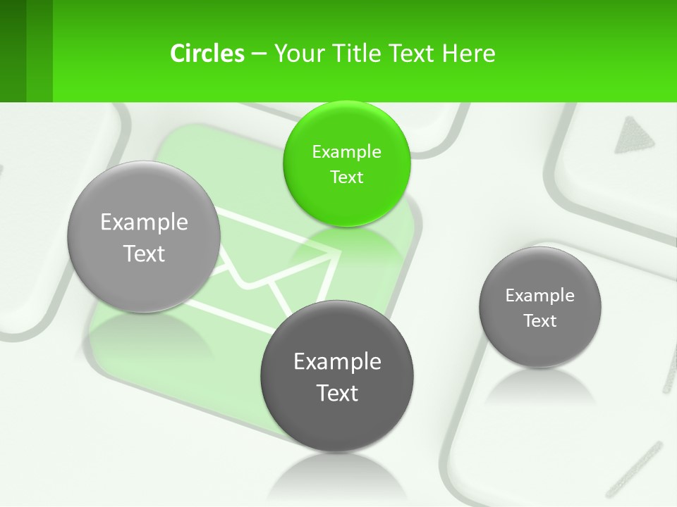 A Computer Keyboard With A Green Email Button On It PowerPoint Template