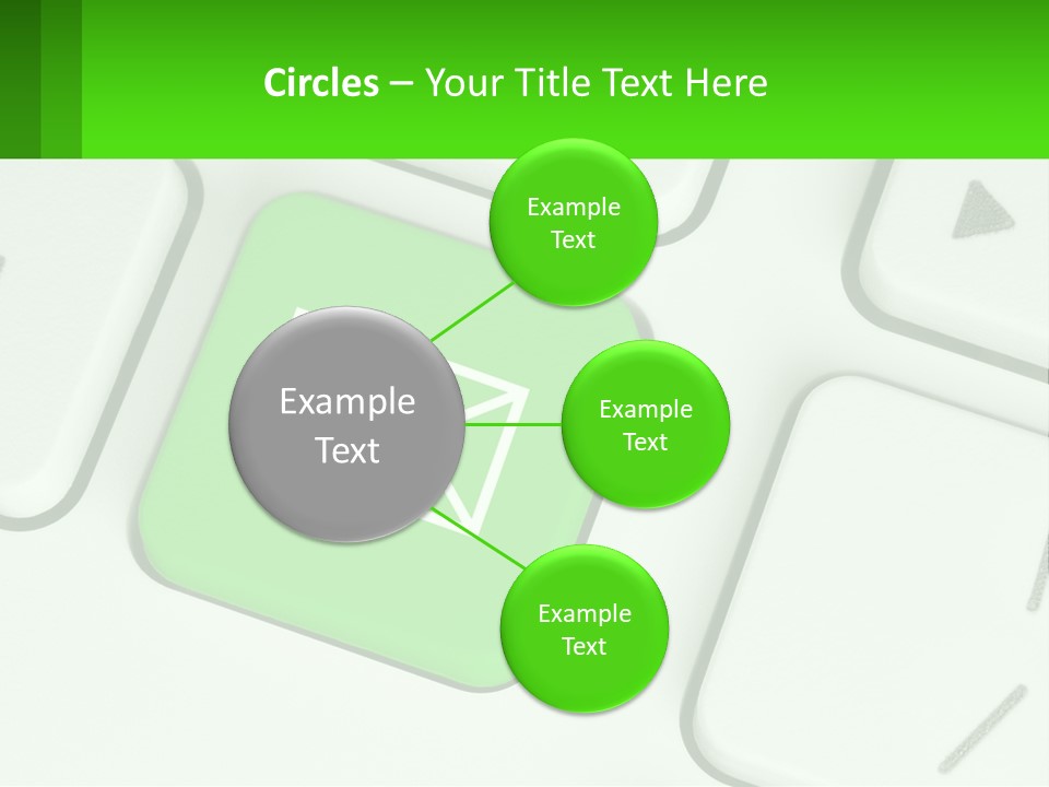 A Computer Keyboard With A Green Email Button On It PowerPoint Template