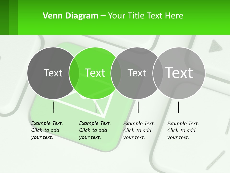 A Computer Keyboard With A Green Email Button On It PowerPoint Template