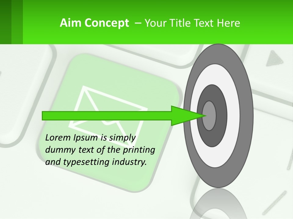 A Computer Keyboard With A Green Email Button On It PowerPoint Template