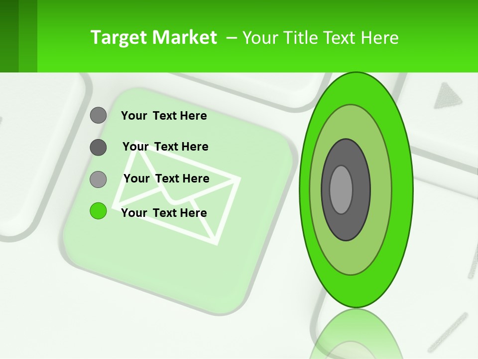 A Computer Keyboard With A Green Email Button On It PowerPoint Template