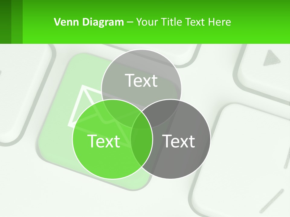 A Computer Keyboard With A Green Email Button On It PowerPoint Template