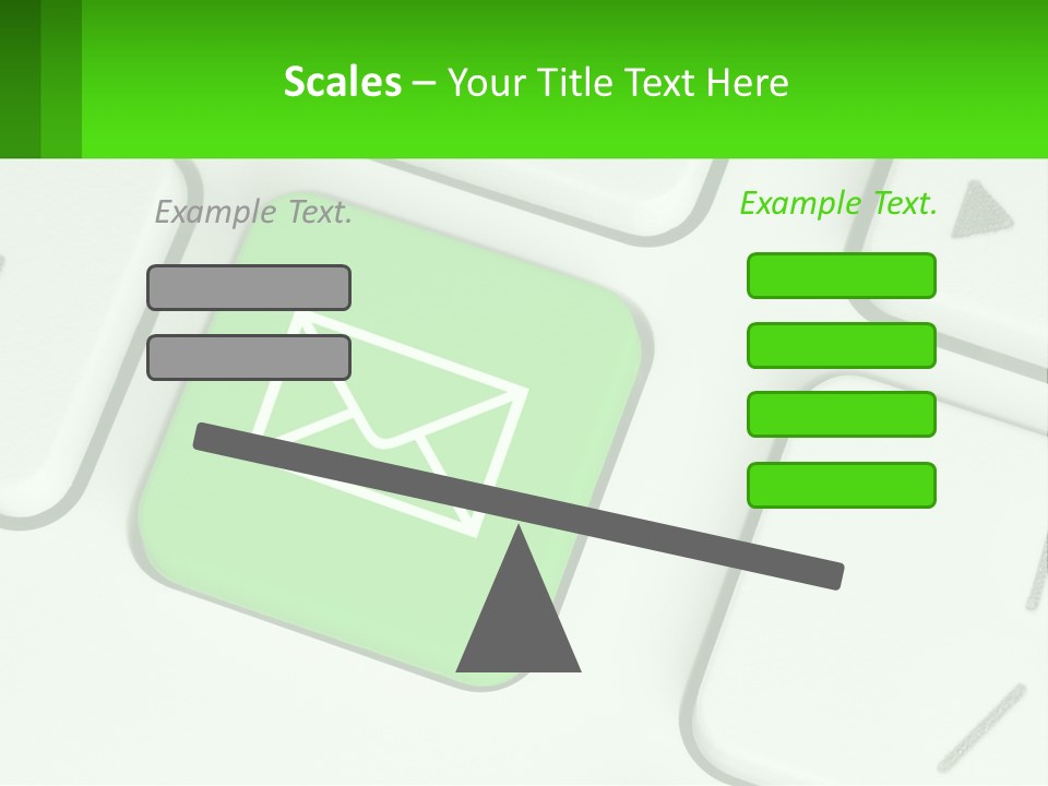 A Computer Keyboard With A Green Email Button On It PowerPoint Template