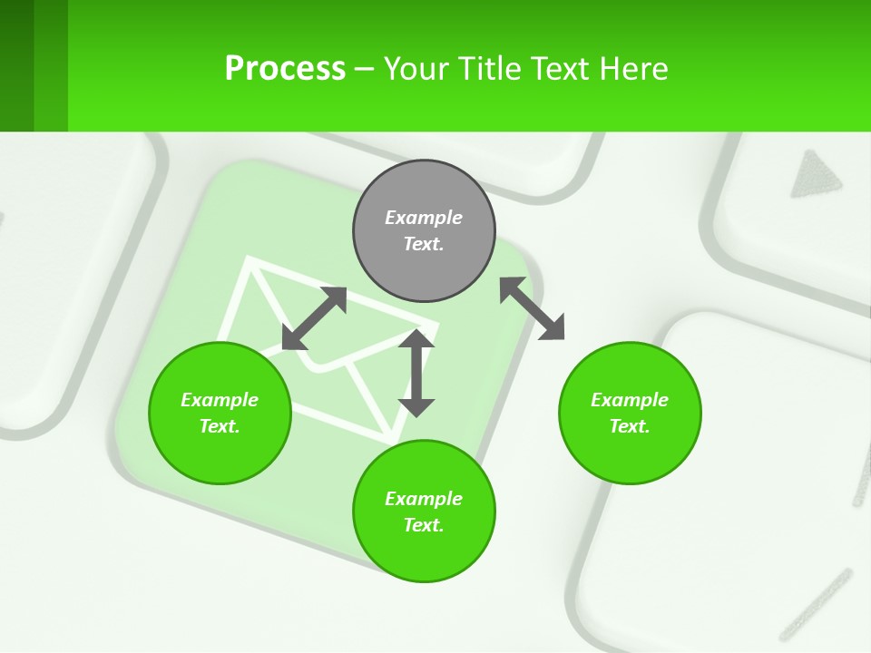 A Computer Keyboard With A Green Email Button On It PowerPoint Template