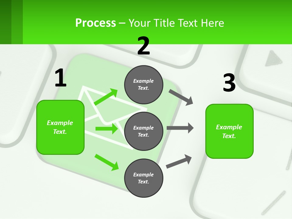 A Computer Keyboard With A Green Email Button On It PowerPoint Template