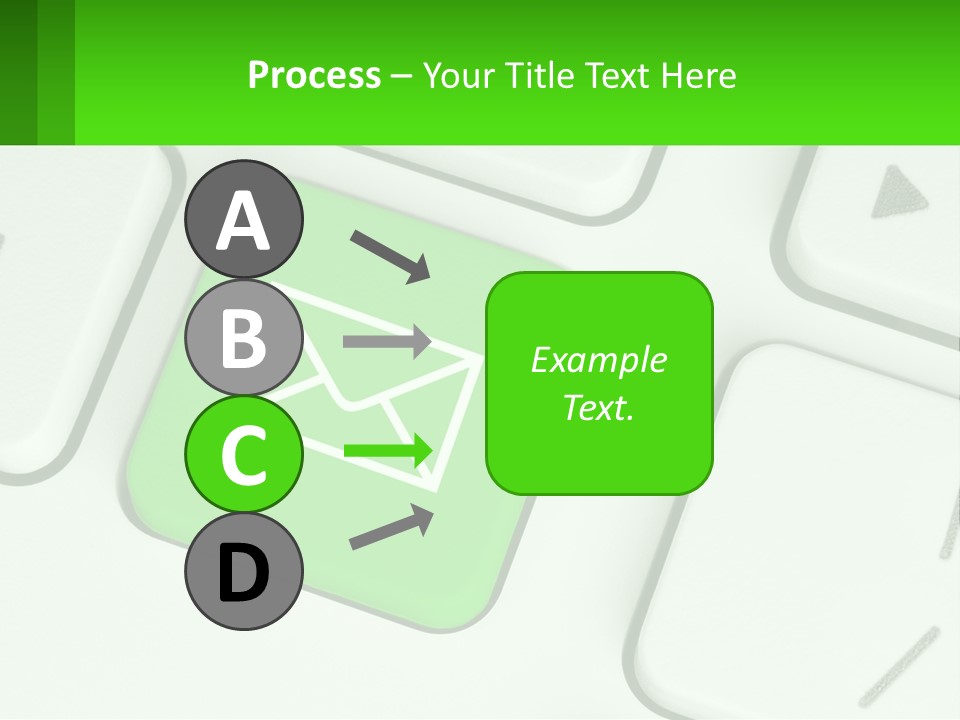 A Computer Keyboard With A Green Email Button On It PowerPoint Template
