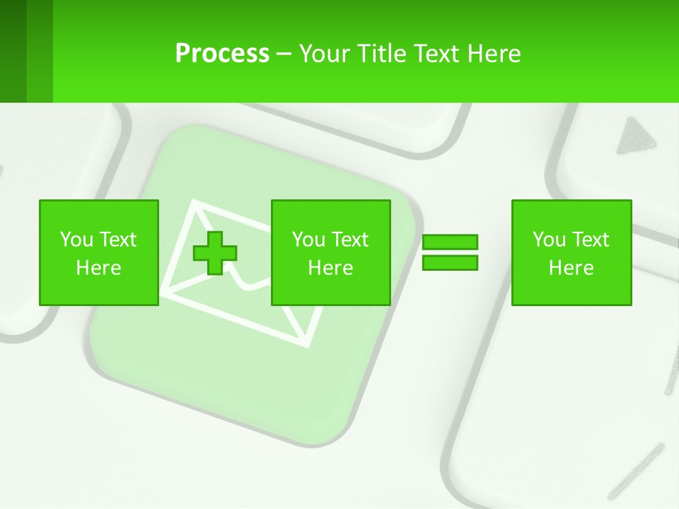 A Computer Keyboard With A Green Email Button On It PowerPoint Template