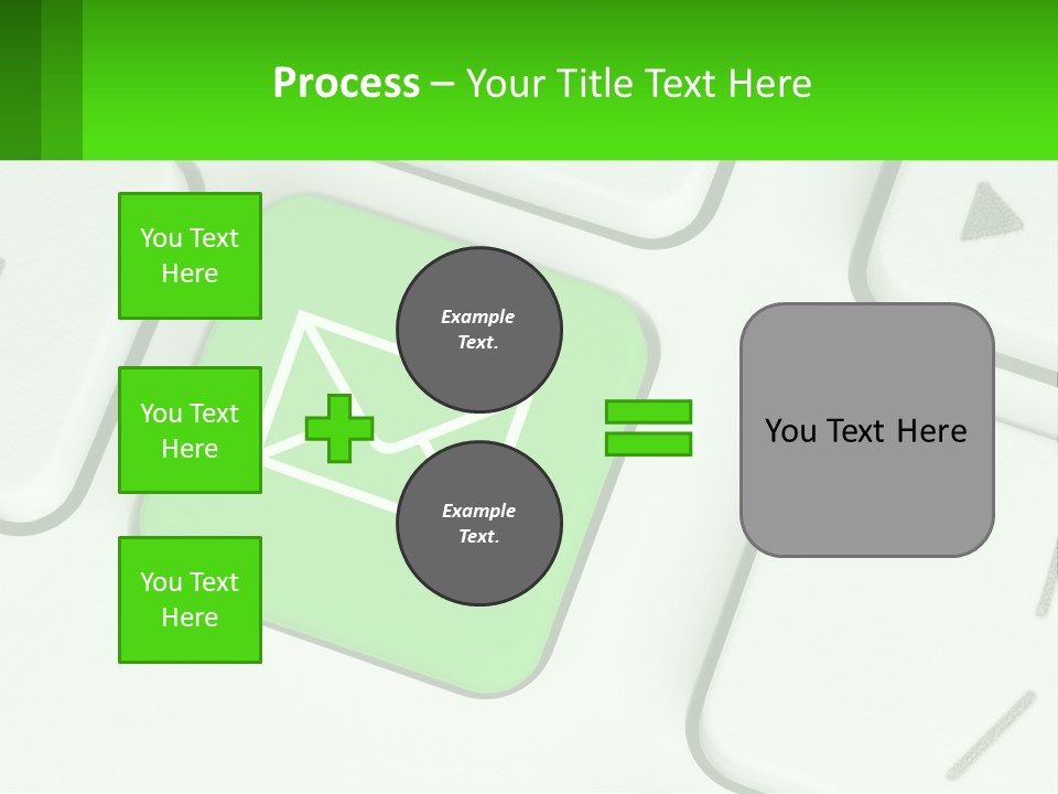 A Computer Keyboard With A Green Email Button On It PowerPoint Template