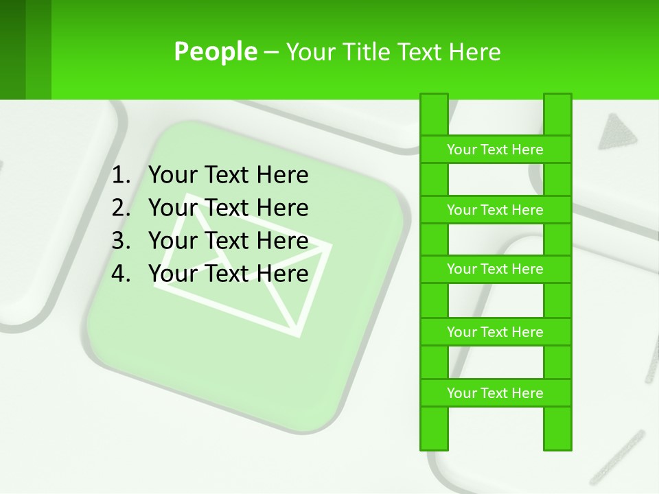 A Computer Keyboard With A Green Email Button On It PowerPoint Template