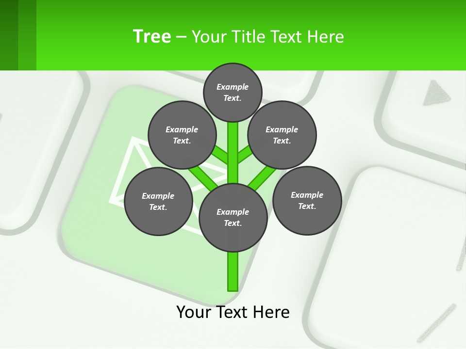 A Computer Keyboard With A Green Email Button On It PowerPoint Template