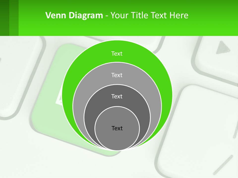 A Computer Keyboard With A Green Email Button On It PowerPoint Template