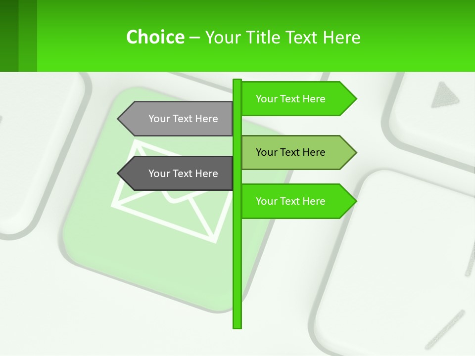 A Computer Keyboard With A Green Email Button On It PowerPoint Template