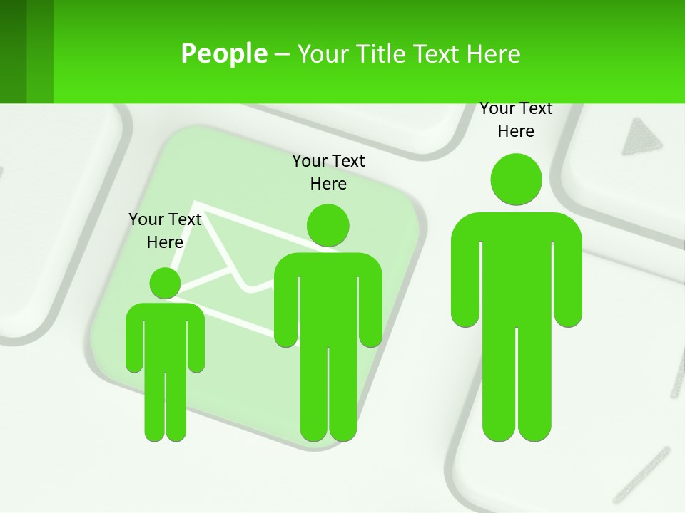 A Computer Keyboard With A Green Email Button On It PowerPoint Template