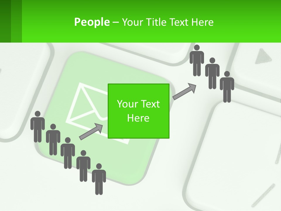 A Computer Keyboard With A Green Email Button On It PowerPoint Template