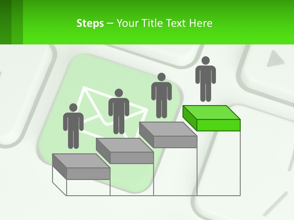 A Computer Keyboard With A Green Email Button On It PowerPoint Template